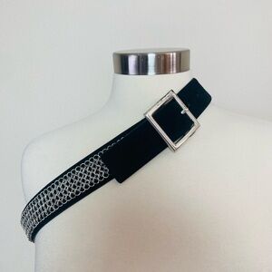 COOLEST BELT IN THE UNIVERSE. Anne Klein Chain Mail Black Suede Belt SZ S
